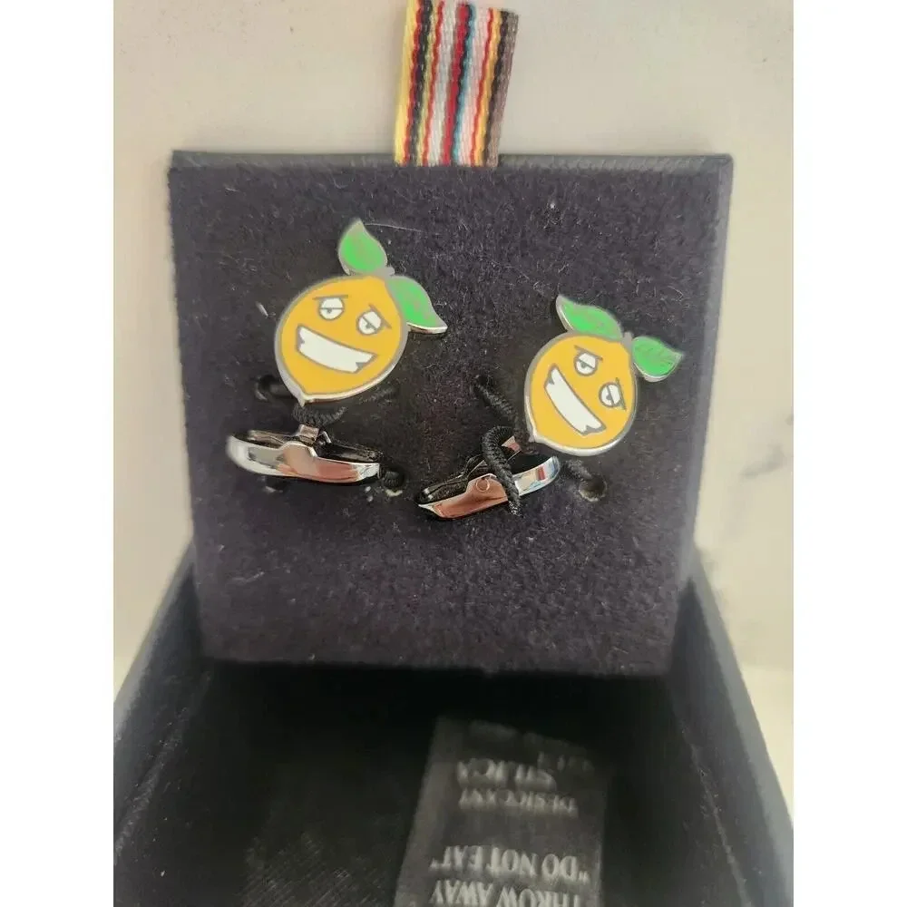 NIB Paul Smith Metal CUFFLINKS Lemon
